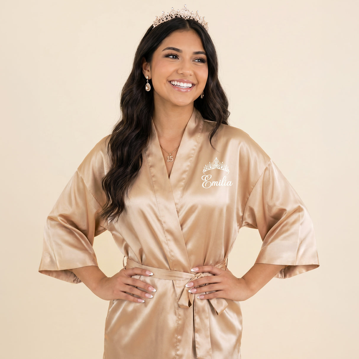 Classic Princess Quince Robe Personalized, Quinceanera Gift