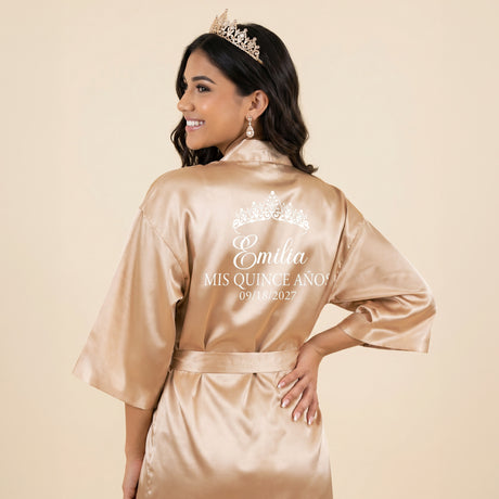 Classic Princess Quince Robe Personalized, Quinceanera Gift