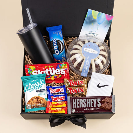 Chocolate Cake and Sweet Treats Birthday Set - Gifts Are Blue