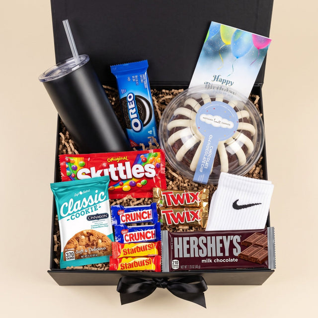 Chocolate Cake and Sweet Treats Birthday Set - Gifts Are Blue