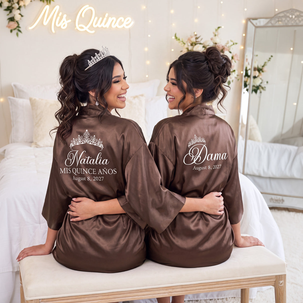 Classic Princess Quince Robe Personalized, Quinceanera Gift
