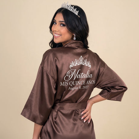 Classic Princess Quince Robe Personalized, Quinceanera Gift
