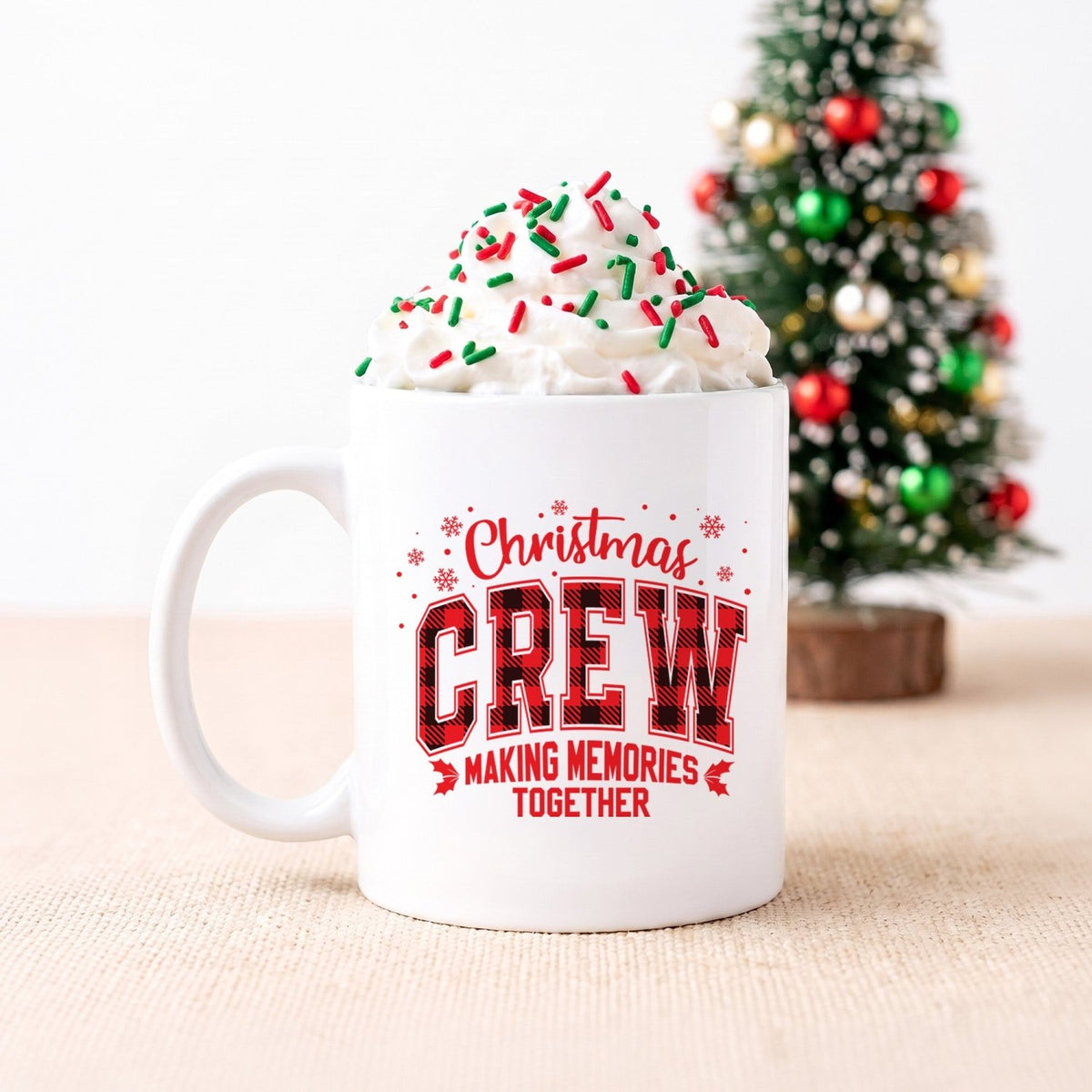 Plaid Christmas Crew Christmas Mug - Gifts Are Blue