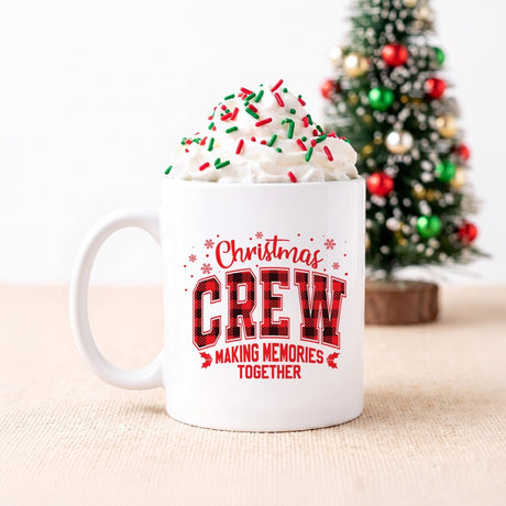 Plaid Christmas Crew Christmas Mug - Gifts Are Blue
