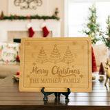 Merry Christmas Personalized Cutting Board for the Holidays, Custom Family Gifts