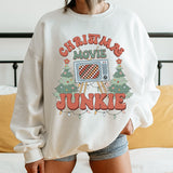 Christmas Movie Junkie Sweatshirt - Christmas Sweatshirt - Sizes S to 5XL