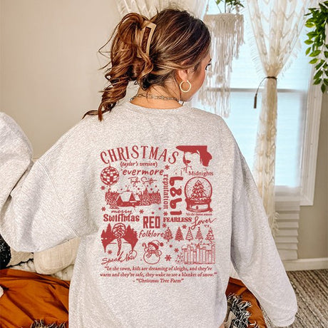 Cute and Fun Merry Swiftmas Taylors Version Christmas Sweatshirt for Swifties - Gifts Are Blue