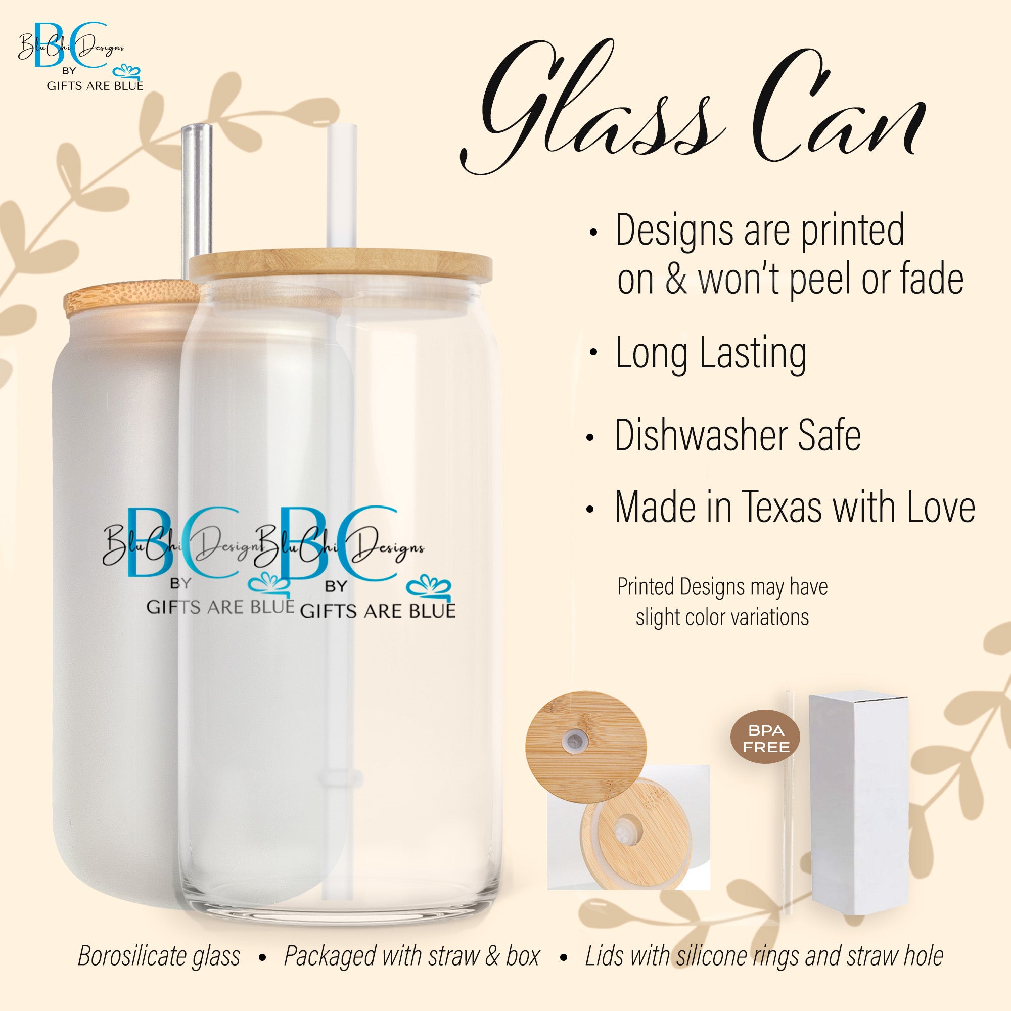 Personalized Birth Month Flower Glass Tumbler with Year, Iced Coffee Cup, Gift Ideas for Mom