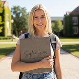 Personalized Binder w Name and Custom Text for Women and Teen Girls, Faux Leather