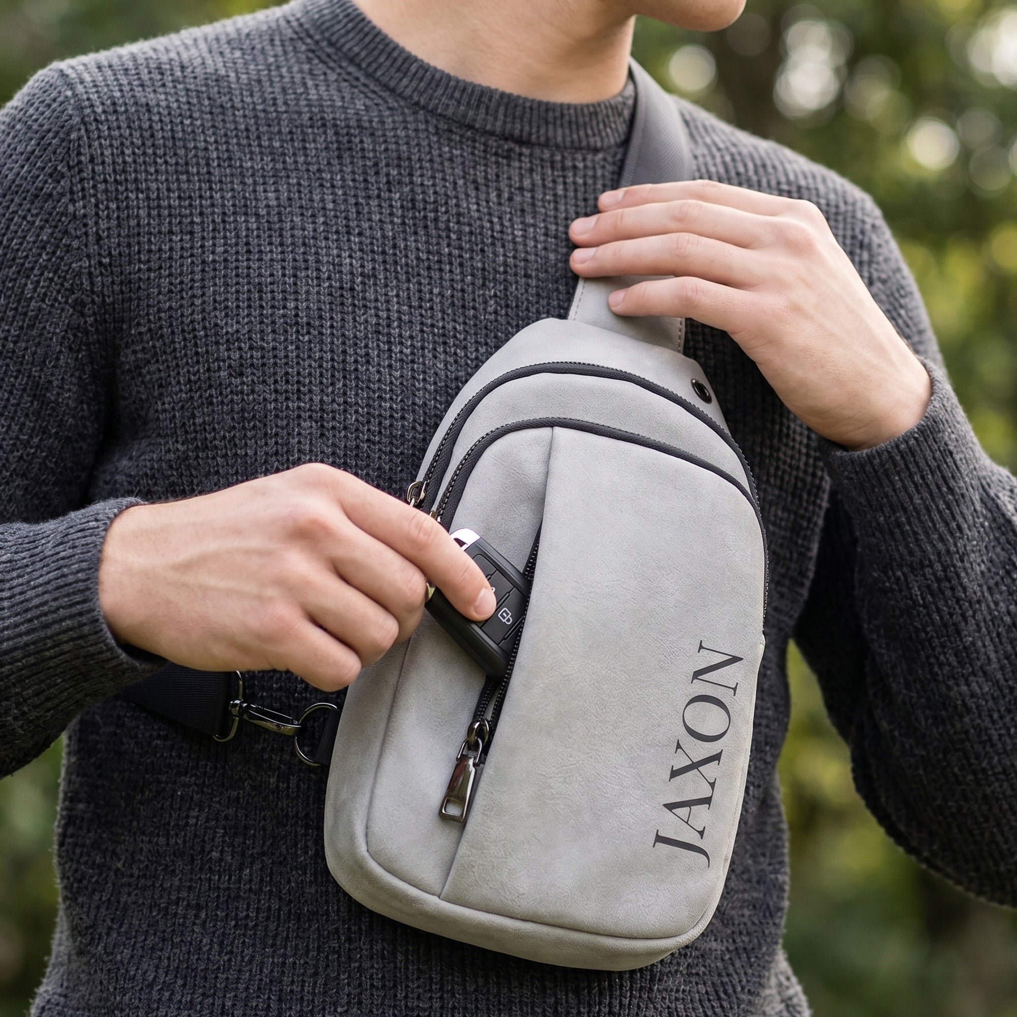 Explorer Custom Sling Bags for Men Engraved with Monogram or Name