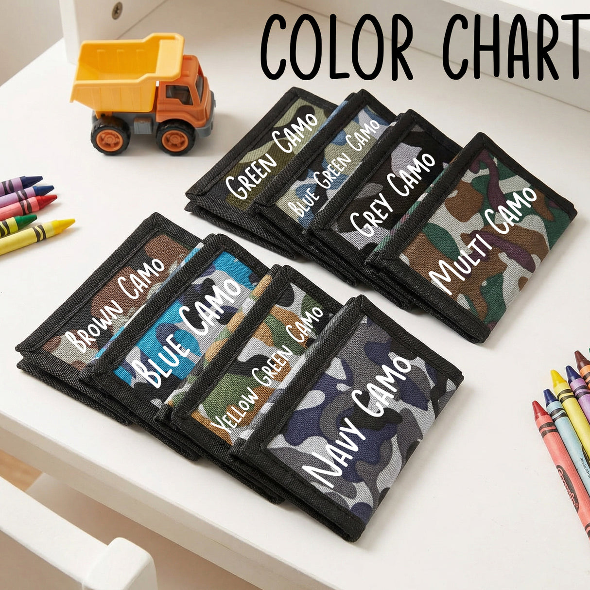 Camo Personalized Wallets for Kids with Name, Gifts for Boys