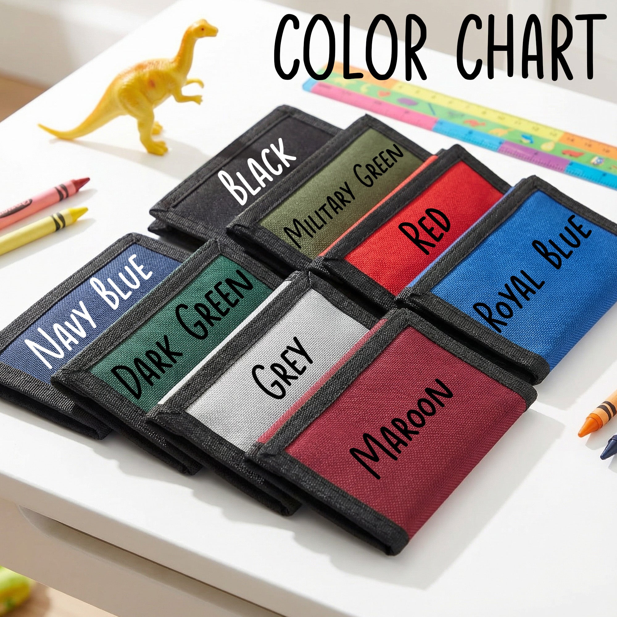 Personalized Wallets for Kids with Name and Initial, Gifts for Boys