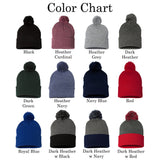 Cuffed Pompom Personalized Beanie w Name or Text, Custom Gifts for Her and Him