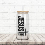 Jesus is King glass tumblers. Christian gifts under $20. 