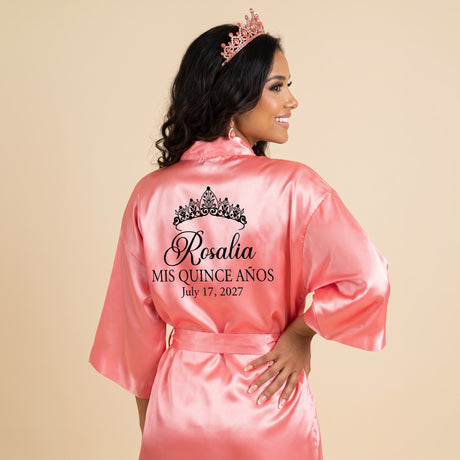 Classic Princess Quince Robe Personalized, Quinceanera Gift