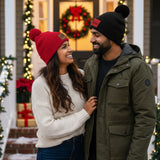 Cuffed Pompom Personalized Beanie w Name or Text, Custom Gifts for Her and Him
