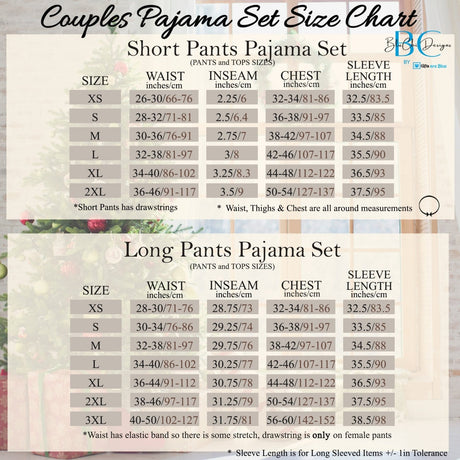 Matching Mr and Mrs Christmas Pajama Set with Buffalo Print Pants - Couples PJs Santa Hat - Gifts Are Blue