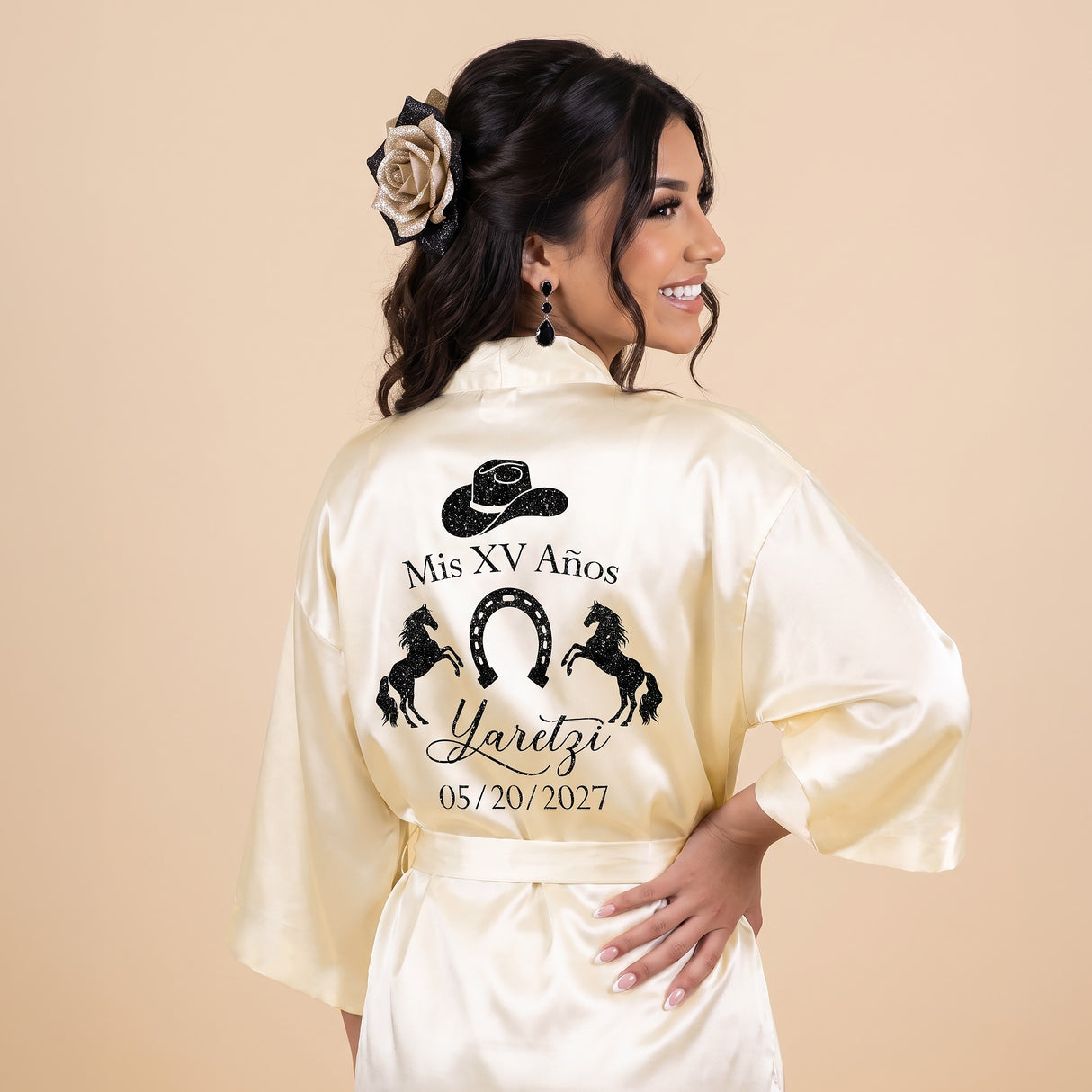 Pretty Personalized Mis XV Anos Charro Robe Quinceanera Gift