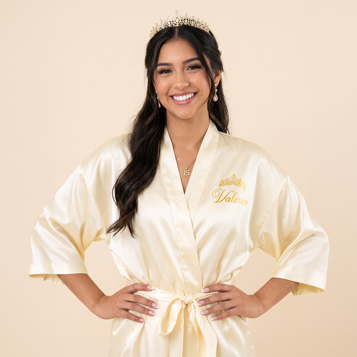 Classic Princess Quince Robe Personalized, Quinceanera Gift