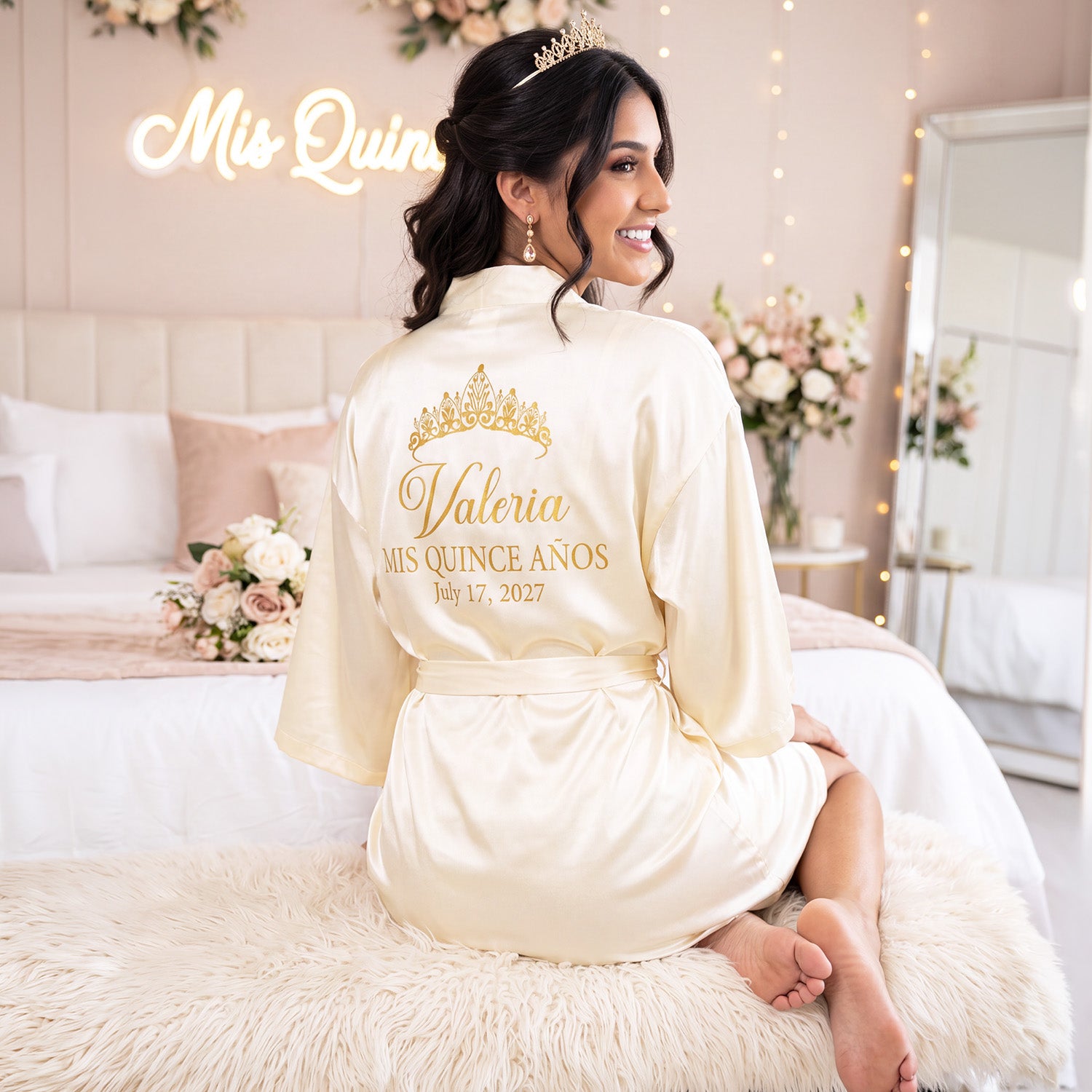 Classic Princess Quinceanera Robe Personalized, Quince Gift - Gifts Are Blue