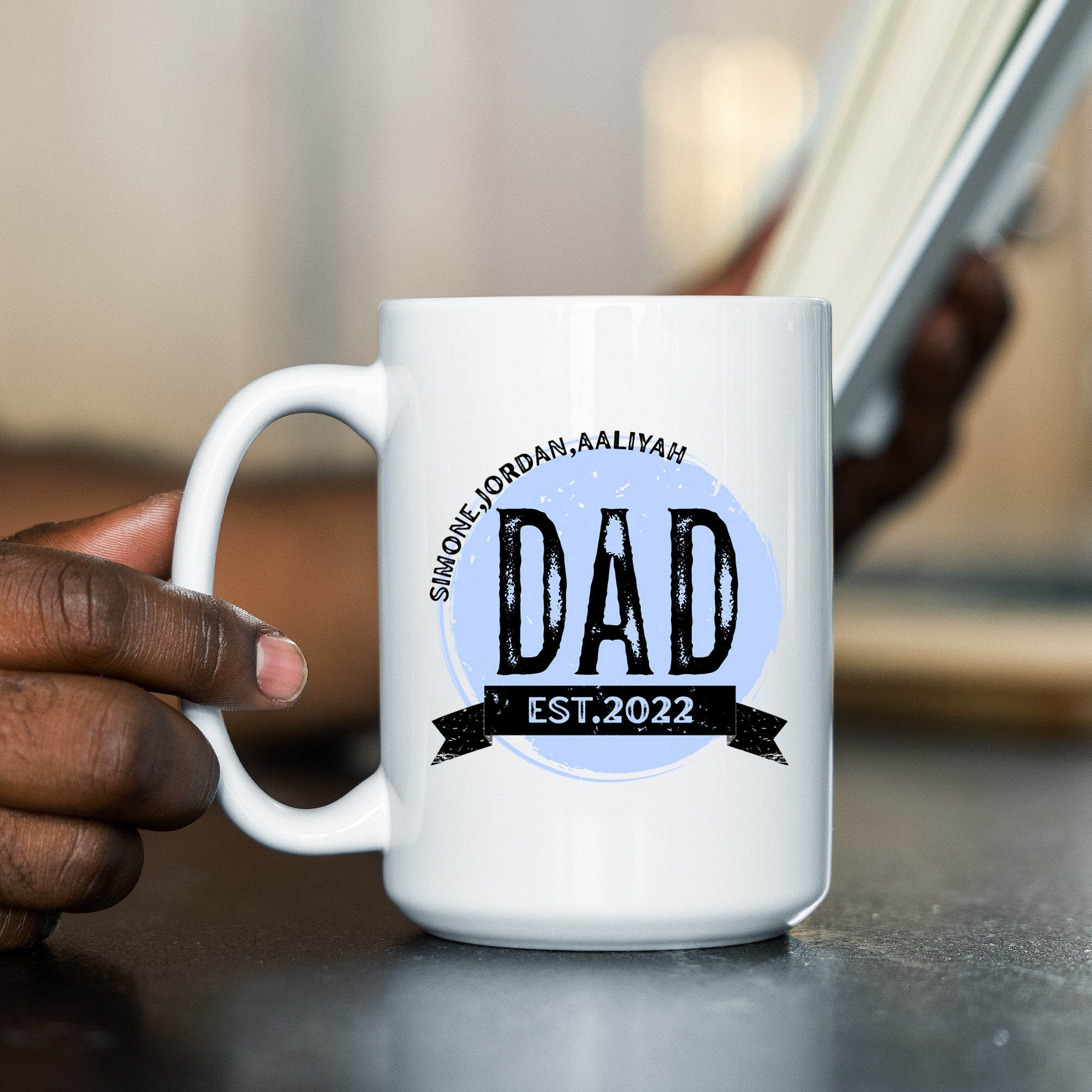 Father's day custom mug gift from son or daughter. Keepsake mug for dad for first father's day gift ideas for him. 