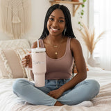 Women and Girls Engraved Personalized 40oz Tumbler with Handle, Custom Gifts for Her