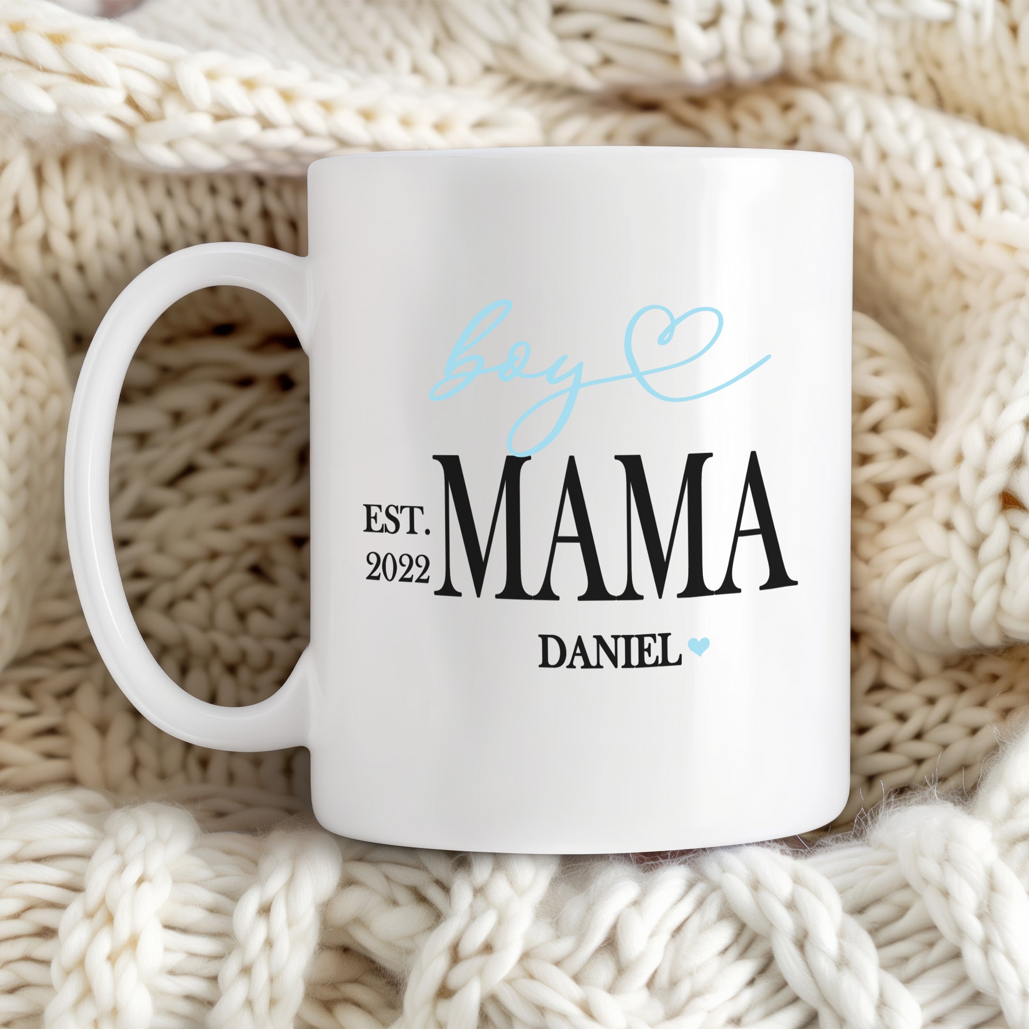 Custom Boy Mom mug featuring kids names for a unique and thoughtful Mother’s Day gift.