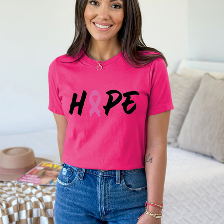 October-ready T-shirt featuring a subtle yet powerful design focused on breast cancer awareness.