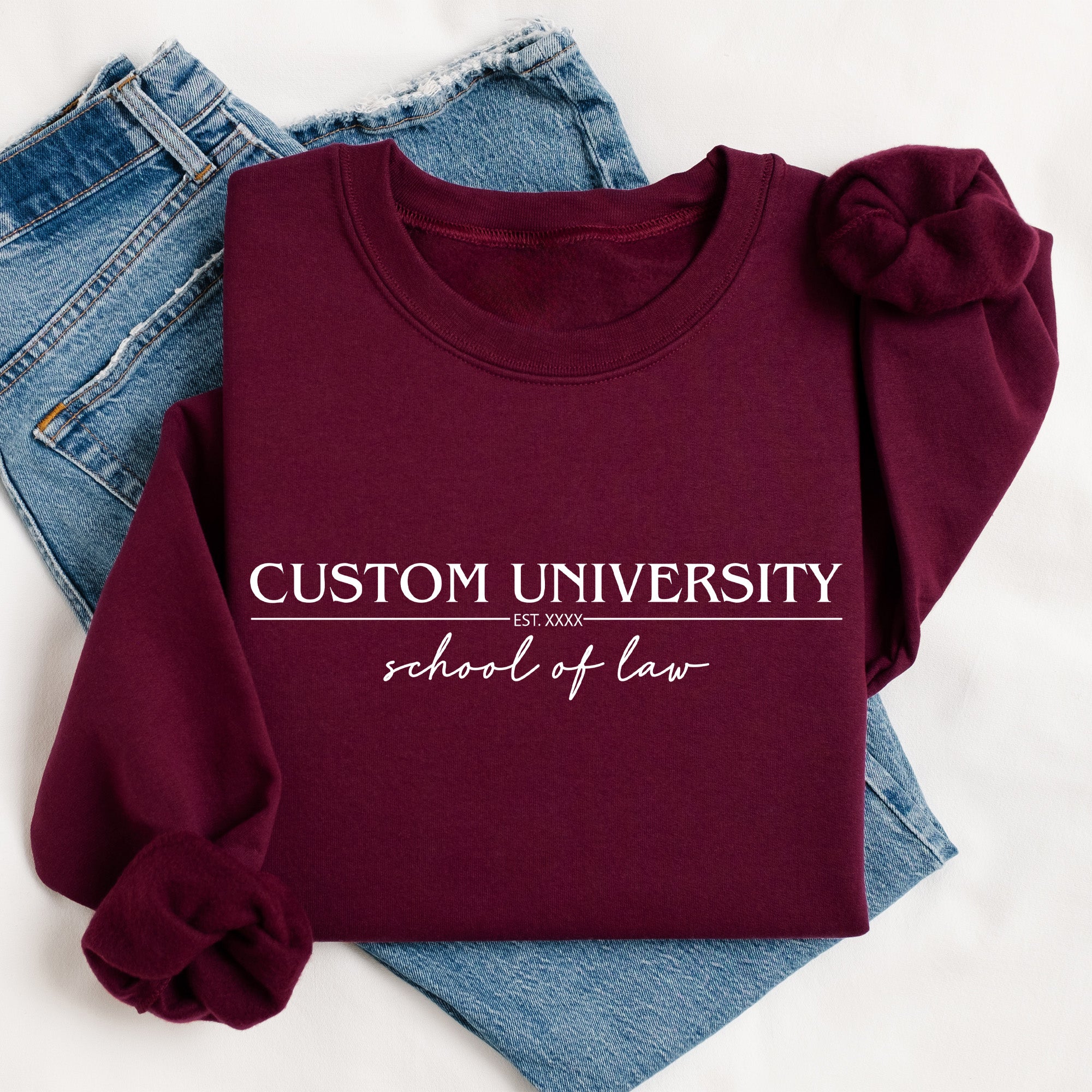 School Major Custom College Sweatshirt, Personalized Gifts for College Students