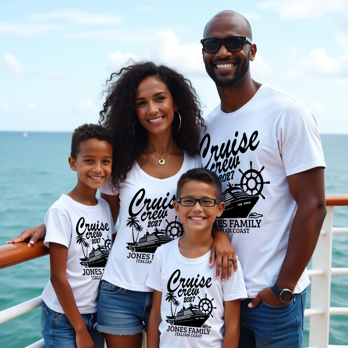 Custom travel shirts for cruise groups that turn family trips into lasting memories with matching designs, custom color, and names. 