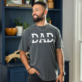 Grey Comfort Colors custom dad shirt with children’s names, designed for dads who love personalized gifts.
