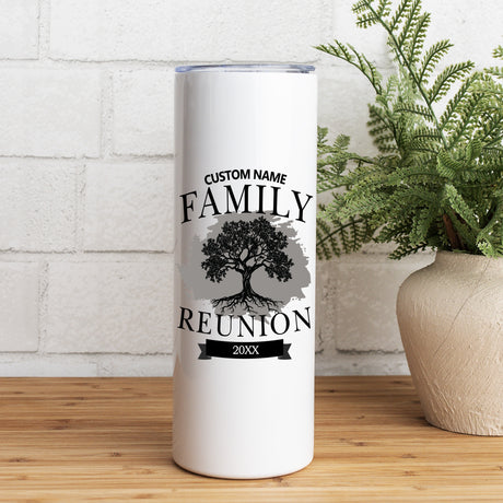 A personalized family tree tumbler with custom name, the perfect gift for parents and family gatherings.