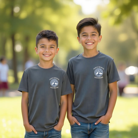 Personalized matching shirts for families and large groups. Custom last name and year family shirt gifts.
