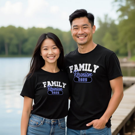 Custom family matching shirts for reunion. Personalized family gathering shirts for groups.