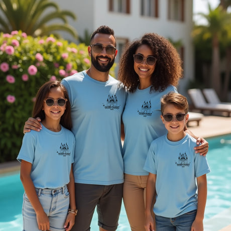 Matching family shirts for Orlando theme parks, personalized for magical vacations, reunions, or first-time visits.