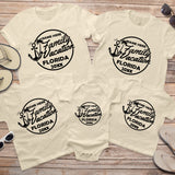Custom family beach vacation shirts personalized matching family trip shirts for summer beach photos and family reunions with custom names.