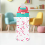Personalized heart water bottle with name is the perfect back to school gift for your daughter.

