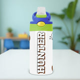 The football-themed sippy cup is ideal for toddlers to use at school. This kids back-to-school tumbler features a custom football design and name.