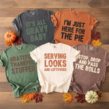 Comfort Colors Funny Custom Thanksgiving Sayings Shirts for Family, Kids, Groups and Friendsgiving