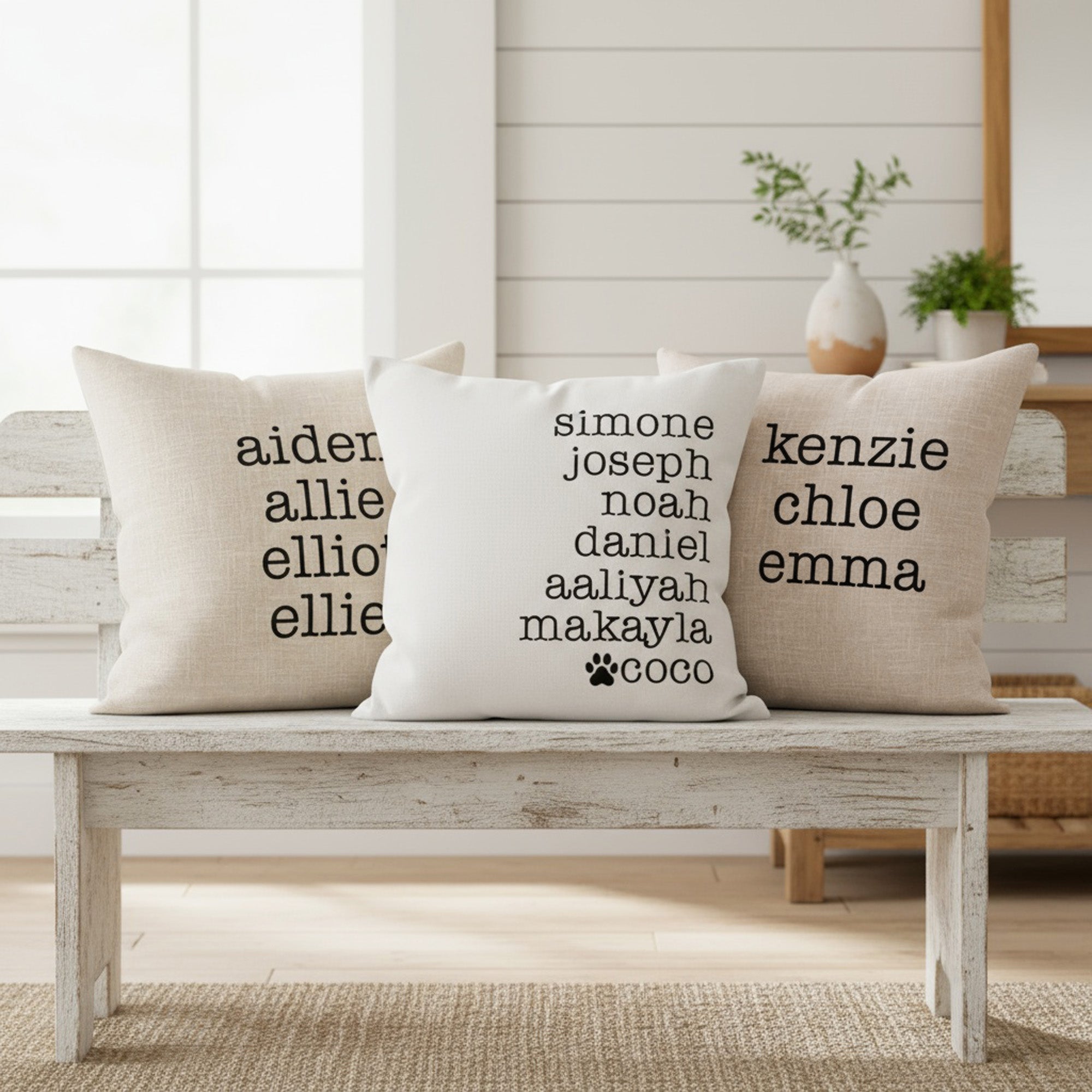 Personalized Throw Pillows with Names for Grandparents and Family