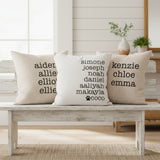 Personalized Throw Pillows with Names, Custom Gifts for Grandparents, and New Homeowners