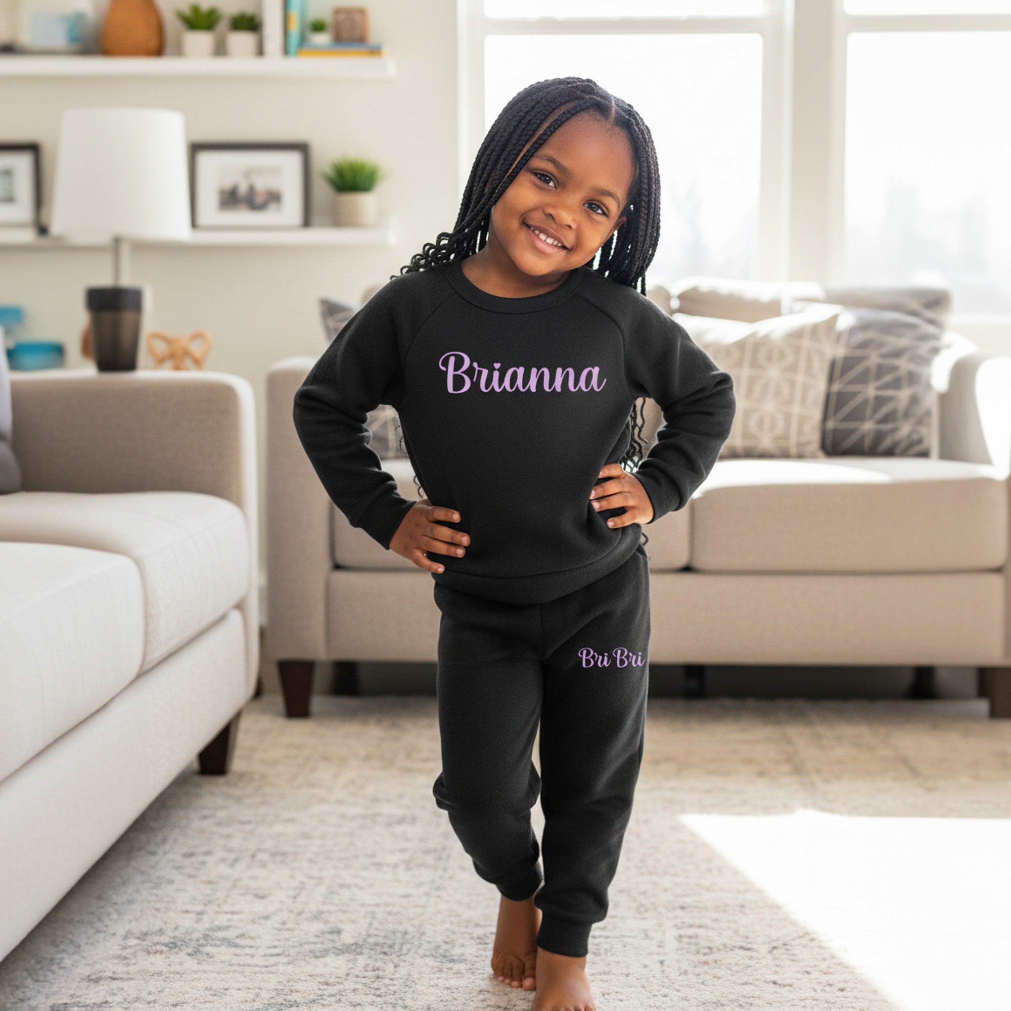 Custom Loungewear Set for Kids to Preteen, Toddler Hoodie no Drawstrings
