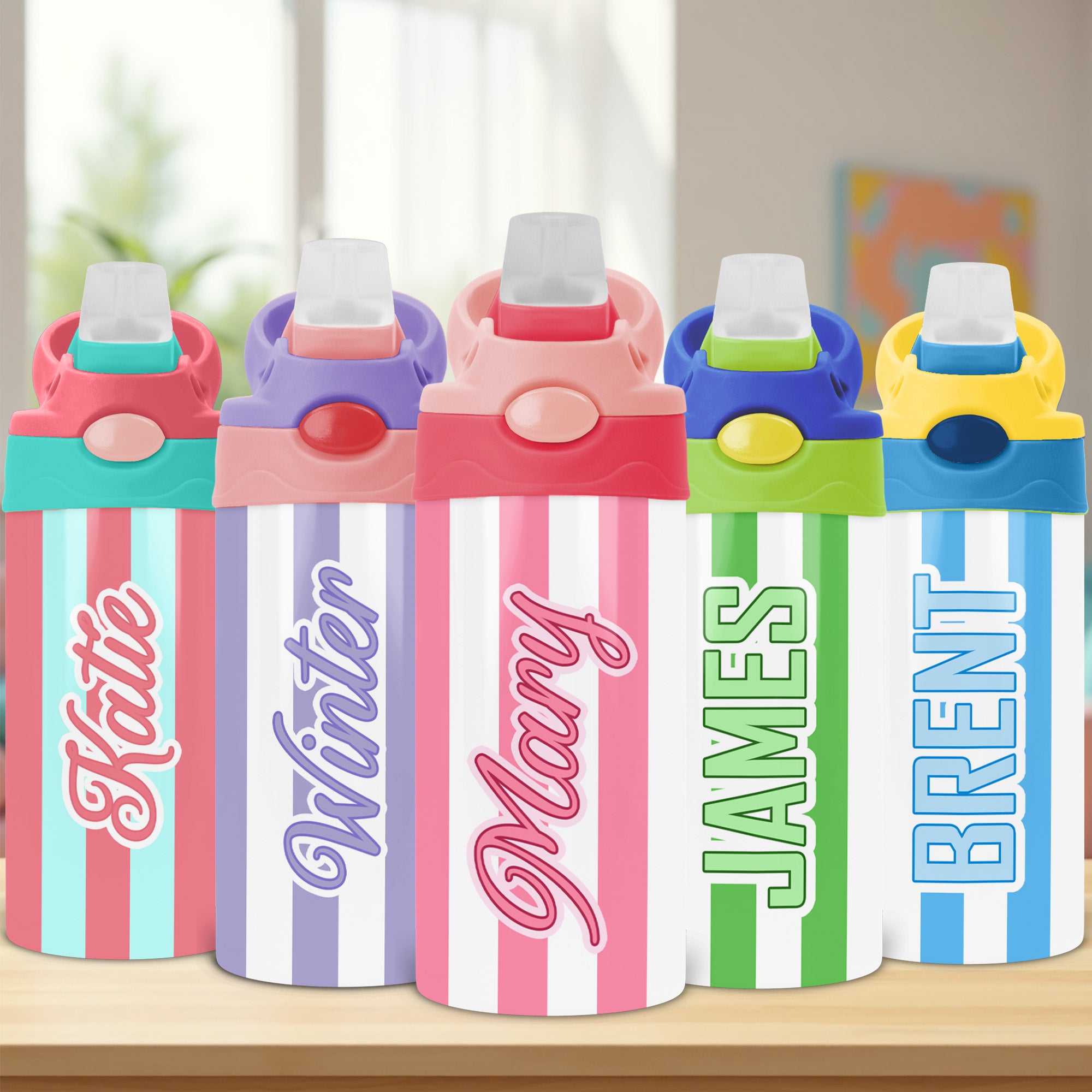 The perfect back to school gift for kids, matching water bottles for brother and sister. 