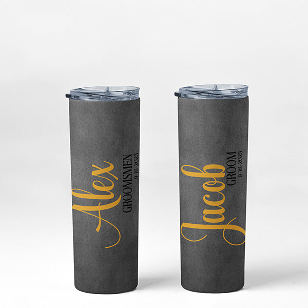 Personalized Groom and Groomsman 20oz Tumbler with Name Date and Title