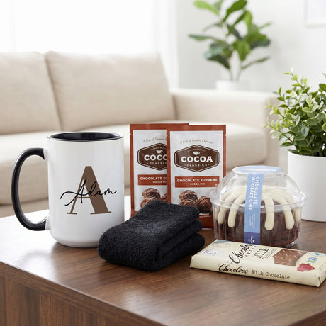 The Chocolate Bundt Gift Basket for Men with Mug, Cake, & Candy Bar