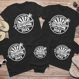 Custom matching family vacation shirts for family photos. Personalized shirts for beach trip with family. 