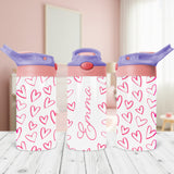 Back to school heart water bottle with custom name is a perfect gift for daughters. 