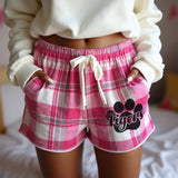 Custom College Pajama Shorts for Women, Personalized PJ Pants for College Students