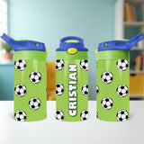 Personalized soccer water bottle with name perfect for kids school supplies and personalized back to school gifts