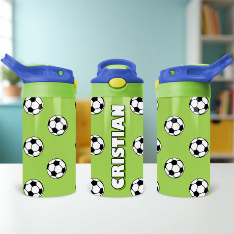 Personalized soccer water bottle with name perfect for kids school supplies and personalized back to school gifts